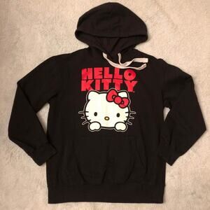 Hello Kitty Juniors Size Medium 7/9 Black  Hooded Sweatshirt